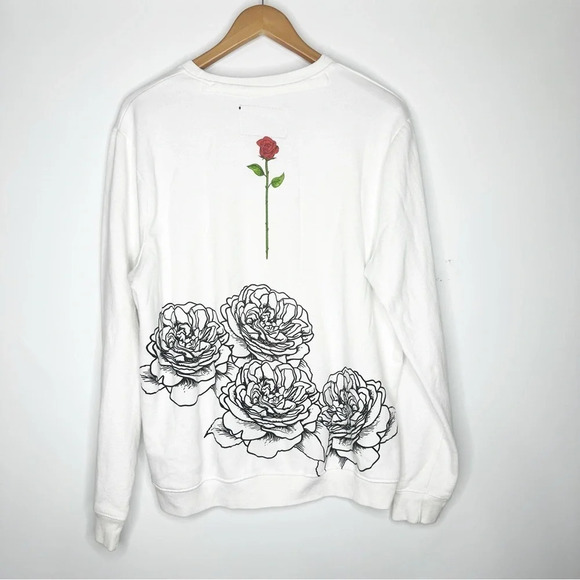 Blind Rooster “Trustworthy “ White Rose Sweatshirt Size Large - Picture 3 of 6